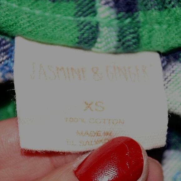 Jasmine & Ginger Shorts Green Plaid Flannel Sleepwear Women XS - Picture 3 of 3